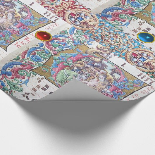 ADORATIE VAN MAGI , NATIVITEITSMONOGRAM MET DOLFIN CADEAUPAPIER (Hoek)