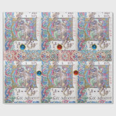 ADORATIE VAN MAGI , NATIVITEITSMONOGRAM MET DOLFIN CADEAUPAPIER (Vlak)