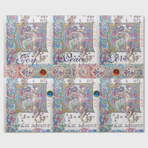 ADORATIE VAN MAGI , NATIVITEITSMONOGRAM MET DOLFIN CADEAUPAPIER