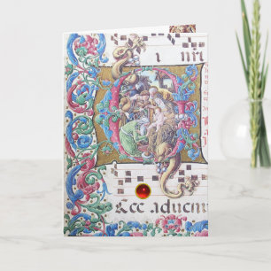 ADORATIE VAN MAGI , NATIVITEITSMONOGRAM MET DOLFIN FEESTDAGEN KAART