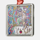 ADORATIE VAN MAGI , NATIVITEITSMONOGRAM MET DOLFIN METALEN ORNAMENT (Links)
