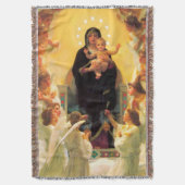 Adoration Blanket Jesus & Virgin Mary & Angels Deken (Voorkant Verticaal)