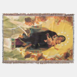 Adoration Blanket Jesus & Virgin Mary & Angels Deken