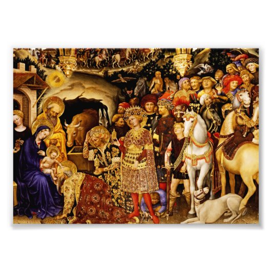 Adoration of the Magi by Gentile da Fabriano Foto Afdruk (Voorkant)