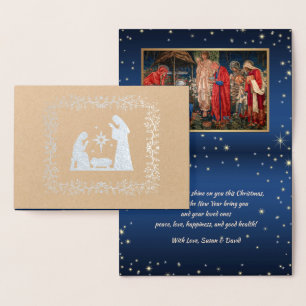 Adoration of the Magi. Christmas Luxury Folie Kaarten