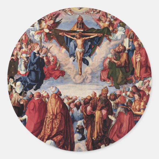 Adoration of the Trinity by Albrecht Durer, 1511 Ronde Sticker (Voorkant)