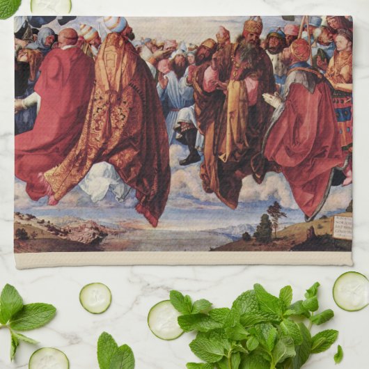 Adoration of the Trinity by Albrecht Durer, 1511 Theedoek (Gevouwen)