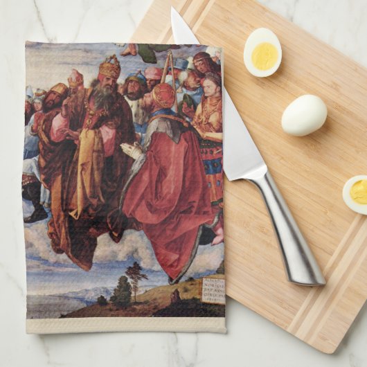 Adoration of the Trinity by Albrecht Durer, 1511 Theedoek (Quarter Fold)