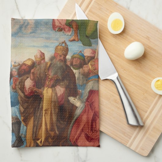 Adoration of the Trinity, detail by Albrecht Durer Theedoek (Quarter Fold)