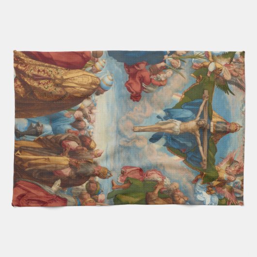 Adoration of the Trinity, detail by Albrecht Durer Theedoek (Horizontaal)