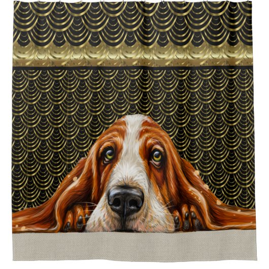 Adorbs Basset Hound Douchegordijn (Voorkant)
