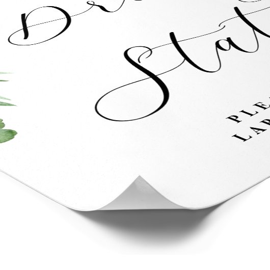 Adore Bloemen Drinkstation Chic Trouwfeest Bord Poster (Hoek)