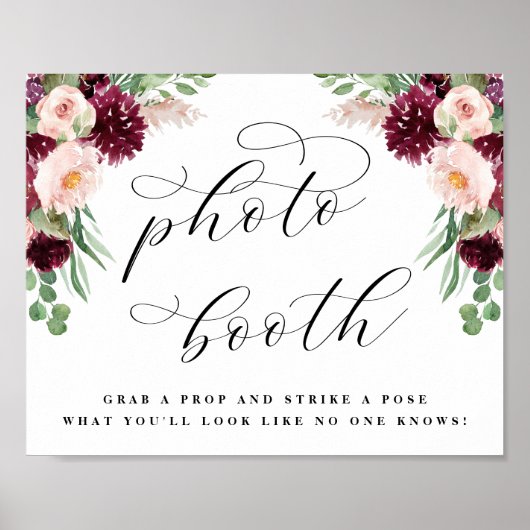 Adore Bloemen Fotohokje Trouwreceptie Bord Poster (Voorkant)
