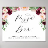 Adore Bloemen Pizza Buffet Script Trouwbord Poster (Voorkant)