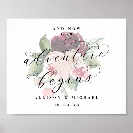 Adore Floral Adventure begint met het logo Wedding Poster (Voorkant)