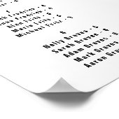 Adore Floral Alfabetical Wedding Seating Chart Poster (Hoek)