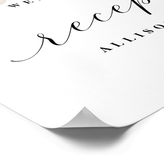 Adore Floral Calligraphy Reception Welcome Sign Poster (Hoek)