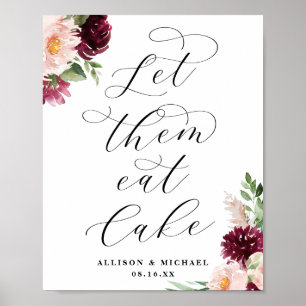 Adore Floral laat ze het tenteken van de Cake Wedd Poster
