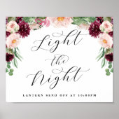 Adore Floral Light the Night Send Off Wedding Sign Poster (Voorkant)