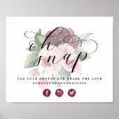 Adore Floral Oh Snap Foto Sociale Trouwkaart Poster (Voorkant)