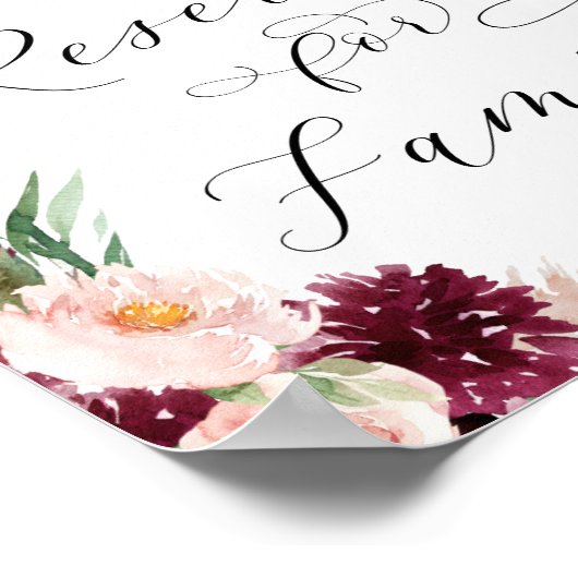 Adore | Floral voorbehouden voor huwelijksbordjes Poster (Hoek)