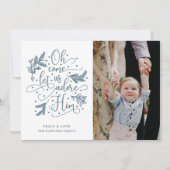 Adore Him | Fotokerstkaart | Blauw Feestdagenkaart (Voorkant)