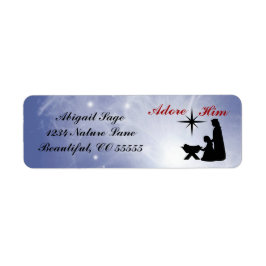Adore Him - Nativiteit Scene Return Address Labels