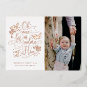 Adore Him Photo Roos Gold Folie Feestdagenkaart (Voorkant)