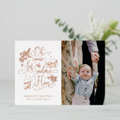 Adore Him Photo Roos Gold Folie Feestdagenkaart (Staand Voorkant)