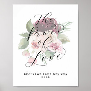 Adore Power Device Charging Wedding Sign Poster