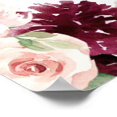 Adore Welcome Chic Floral Script Weduwen Sign Poster (Hoek)