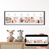 ADORED 6 Photo Collage Blue and White Baby Afbeeld Poster