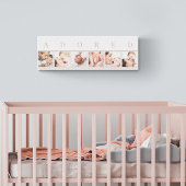 ADORED Baby Photo Collage Elegant Pink and White Canvas Afdruk