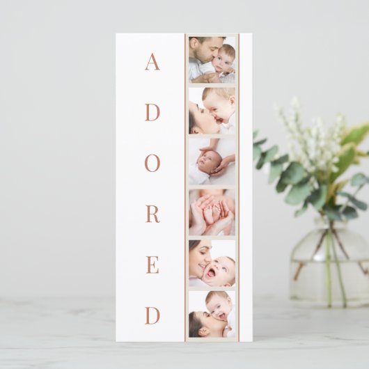 ADORED Stats Multi Photo Birth Notice (Staand voorkant)