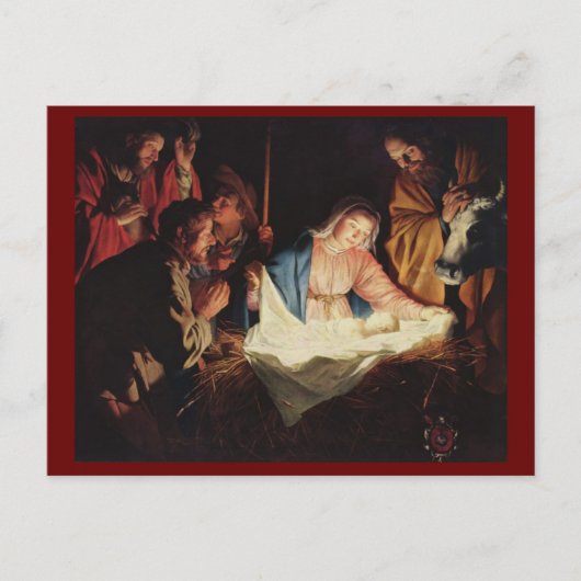 Adoring Shepherds door Gerard van Honthorst Briefkaart (Voorkant)