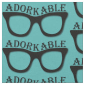 Adorkable - Dork - Nerd - Geek - Novelty Fabric Stof (Close Up)