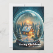 Adorned Christmas ball classic holly berries card Feestdagenkaart (Voorkant)