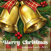 Adorned Christmas ball classic holly berries card Feestdagenkaart