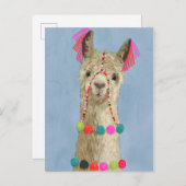 Adorned Llama - Beige Briefkaart (Voorkant / Achterkant)