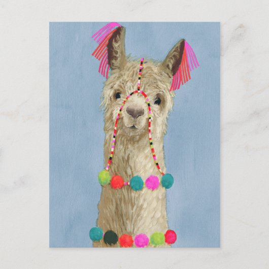 Adorned Llama - Beige Briefkaart (Voorkant)