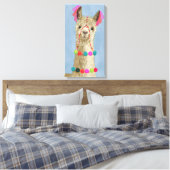 Adorned Llama - Beige Canvas Afdruk (Insitu (Slaapkamer))