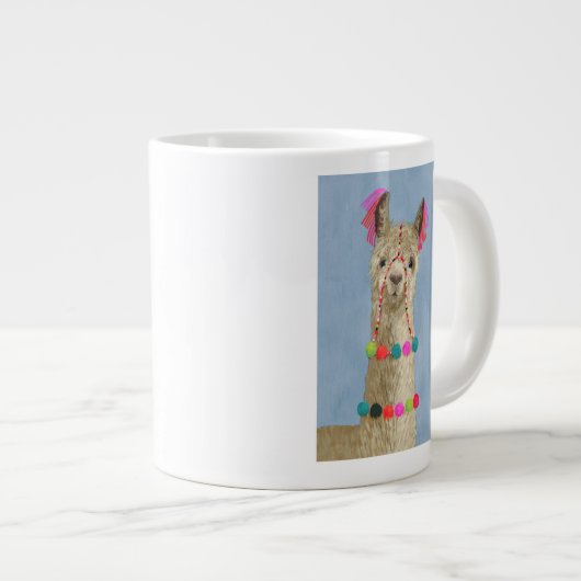 Adorned Llama - Beige Grote Koffiekop (Voorkant rechts)