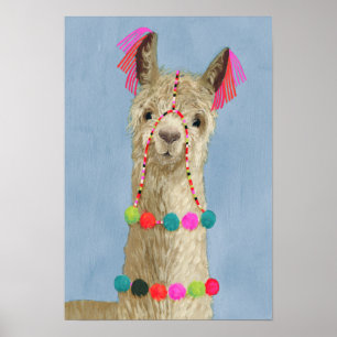 Adorned Llama - Beige Poster