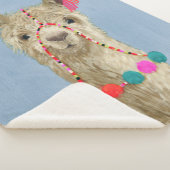 Adorned Llama - Beige Sherpa Deken (3/4)