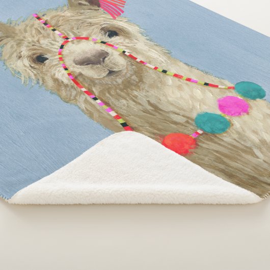 Adorned Llama - Beige Sherpa Deken (3/4)