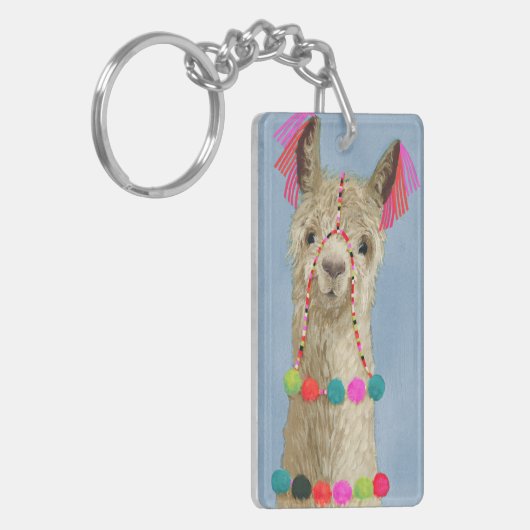 Adorned Llama - Beige Sleutelhanger (Voorkant Links)