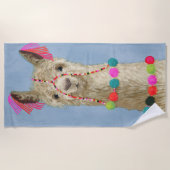 Adorned Llama - Beige Strandlaken (Voorkant)