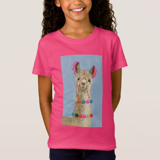 Adorned Llama - Beige T-shirt (Voorkant)
