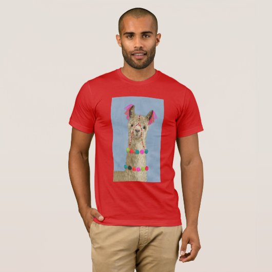 Adorned Llama - Beige T-shirt (Voorkant volledig)