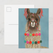 Adorned Llama - Brown Briefkaart (Voorkant / Achterkant)